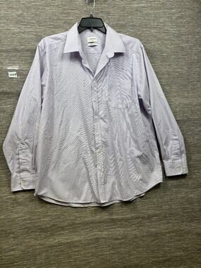 Canda Finest Tailor Button Up Shirt Mens Size 46 US XXL Purple White Striped